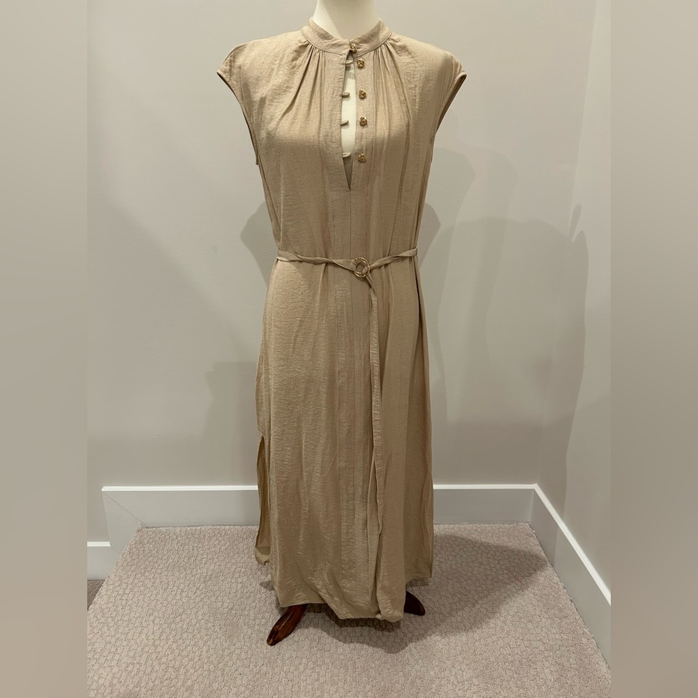 Zara Beige Maxi Dress with Belt